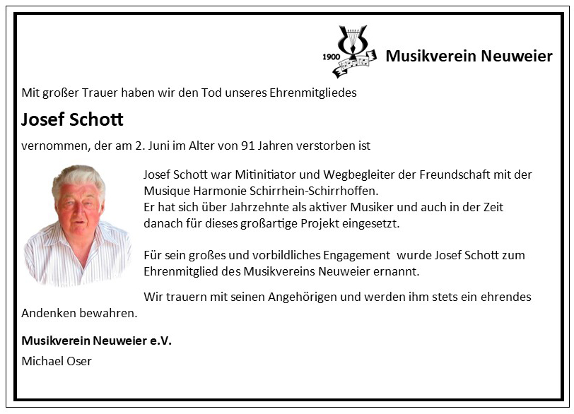2023.06.02 Josef Schott Nachruf